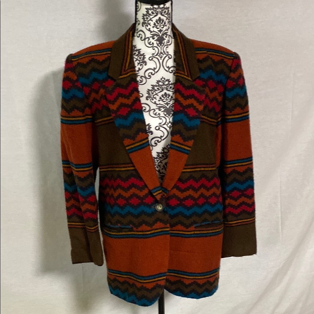 Vintage Multicolor Patterned Blazer Preloved good condition